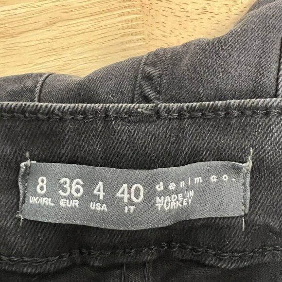 Denim & Co. Womens Distressed Five Pocket Skinny Jeans Black Size 4 - Picture 9 of 10